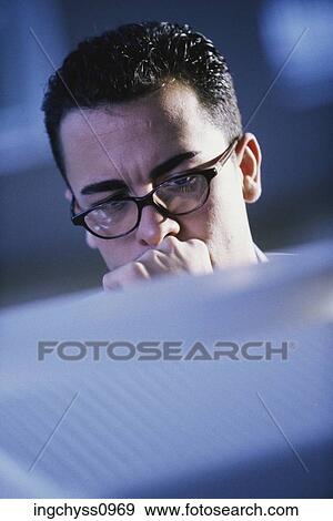 Stock Photo - hands, analyzing, Caucasian, look, years, cover. Fotosearch