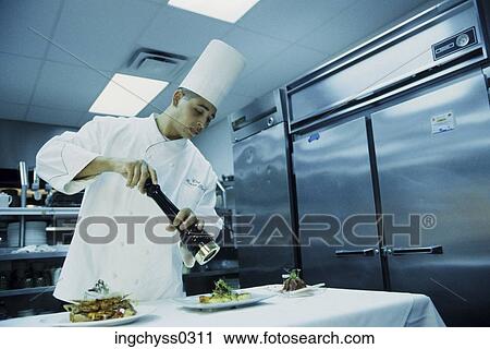 Stock Image - industry, preparing, chef, shiny. Fotosearch