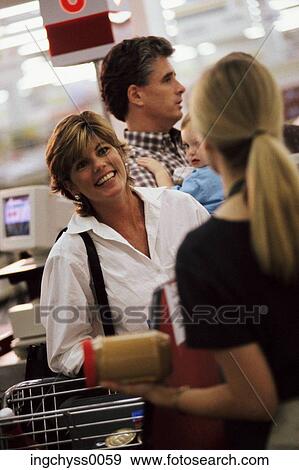 people, baby, shopping, family, store, grocery, food View Large Photo Image Stock Photo - people, baby, shopping, family, store, grocery, food. Fotosearch