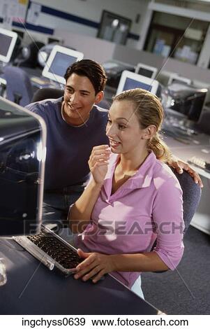 people, Brown, using, computer lab, lab, girls, clothing View Large Photo Image Stock Photo - people, Brown, using, computer lab, lab, girls, clothing. Fotosearch