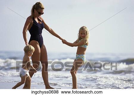 Stock Photo - sky, women, family, child, children, blond. Fotosearch