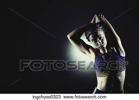 woman, healthy, aerobics, stretch, colored View Large Photo Image Stock Image - woman, healthy, aerobics, stretch, colored. Fotosearch