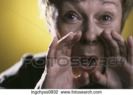 woman, shouting, years, wrinkle, close up, Looking at Camera, Person View Large Photo Image Stock Image - woman, shouting, years, wrinkle, close up, Looking at Camera, Person. Fotosearch