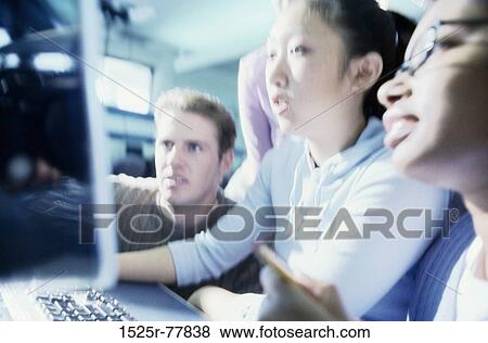 group, multiethnic, people, blur, school, computer View Large Photo Image Stock Photo - group, multiethnic, people, blur, school, computer. Fotosearch
