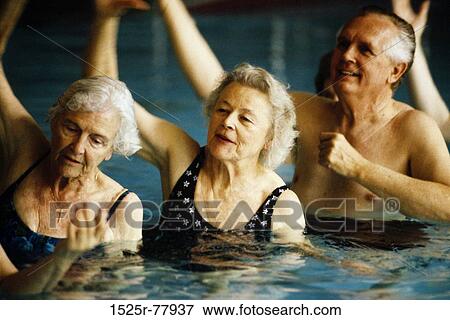 group, people, pool, senior, stretching, health View Large Photo Image Stock Photo - group, people, pool, senior, stretching, health. Fotosearch