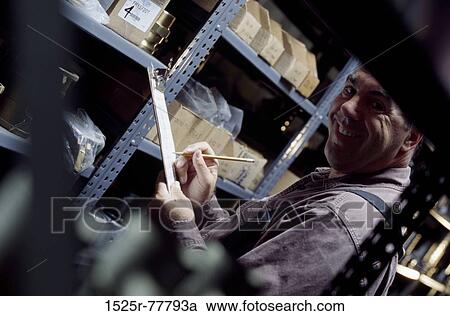 industry, clipboard, Middle-aged, writing, warehouse View Large Photo Image Stock Image - industry, clipboard, Middle-aged, writing, warehouse. Fotosearch
