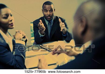 Stock Image - meeting, group, blur, talking, discussion, conference. Fotosearch