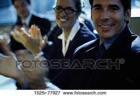 meeting, group, coworkers, clapping, business, brunette View Large Photo Image Stock Photo - meeting, group, coworkers, clapping, business, brunette. Fotosearch