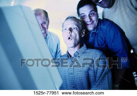 multiethnic, men, people, home, smiling, computer View Large Photo Image Stock Image - multiethnic, men, people, home, smiling, computer. Fotosearch
