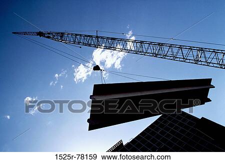sky, industry, construction, clouds, silhouette, crane, lifting View Large Photo Image Stock Photo - sky, industry, construction, clouds, silhouette, crane, lifting. Fotosearch