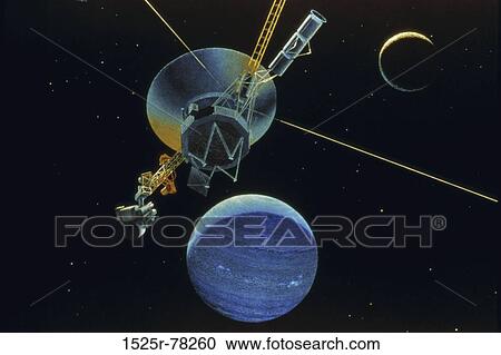 Voyager 2 Neptune & Triton 8/24/89 Rendering View Large Photo Image Stock Image - Voyager 2 Neptune & Triton 8/24/89 Rendering. Fotosearch