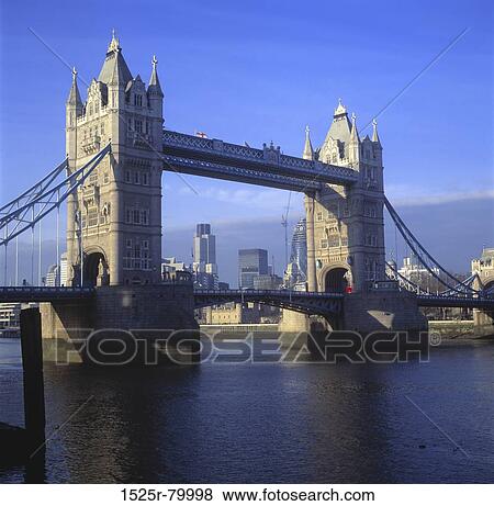 Stock Photo - Bridge across a river, Tower Bridge, London, England. Fotosearch