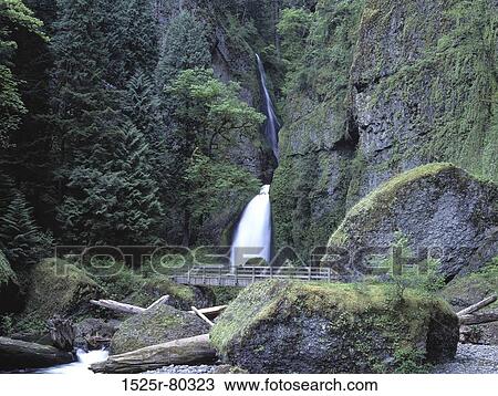 Bridge in front of a waterfall View Large Photo Image Stock Image - Bridge in front of a waterfall. Fotosearch