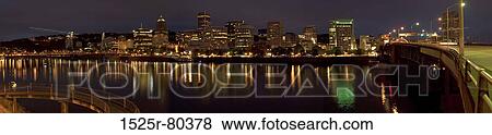 Buildings lit up at night, Portland, Oregon, USA View Large Photo Image Stock Photo - Buildings lit up at night, Portland, Oregon, USA. Fotosearch