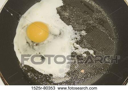 Close-up of a fried egg on a frying pan View Large Photo Image Stock Image - Close-up of a fried egg on a frying pan. Fotosearch