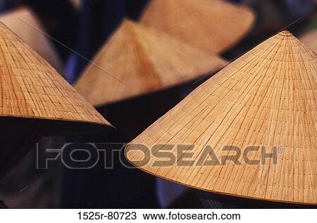 Close-up of Asian style conical hats View Large Photo Image Stock Image - Close-up of Asian style conical hats. Fotosearch