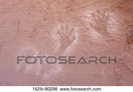 Close-up of handprints on a rocky surface View Large Photo Image Stock Photo - Close-up of handprints on a rocky surface. Fotosearch