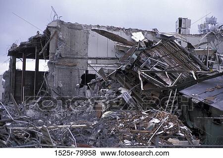 Demolished building in a town View Large Photo Image Stock Photo - Demolished building in a town. Fotosearch