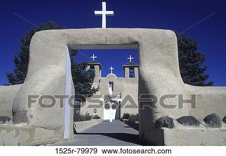 Entrance of a church, St. Francis of Assisi, Rancho de Taos, New Mexico, USA View Large Photo Image Stock Photo - Entrance of a church, St. Francis of Assisi, Rancho de Taos, New Mexico, USA. Fotosearch