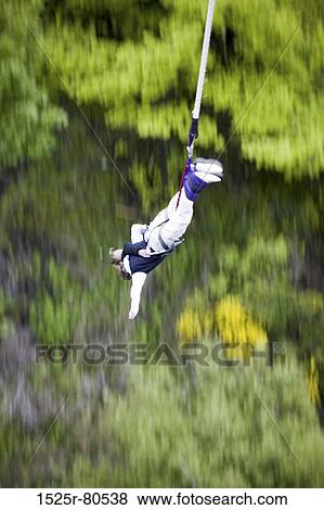 High angle view of a person bungee jumping View Large Photo Image Stock Photo - High angle view of a person bungee jumping. Fotosearch