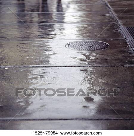 High angle view of a wet road View Large Photo Image Picture - High angle view of a wet road. Fotosearch