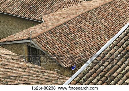 High angle view of rooftops of houses View Large Photo Image Stock Photo - High angle view of rooftops of houses. Fotosearch