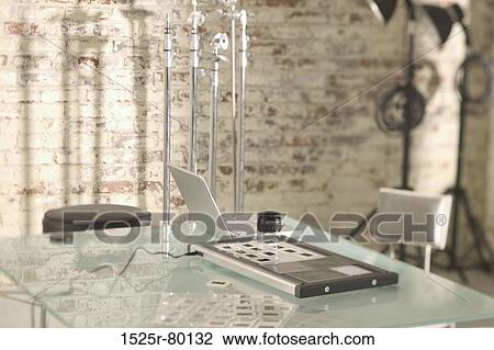 Laptop and slides on a table View Large Photo Image Stock Image - Laptop and slides on a table. Fotosearch