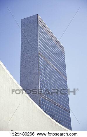 Low angle view of a building, United Nations Building, Manhattan, New York City, New York state, USA View Large Photo Image Stock Photograph - Low angle view of a building, United Nations Building, Manhattan, New York City, New York state, USA. Fotosearch