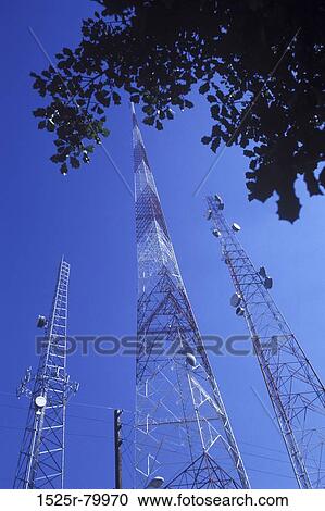 Low angle view of a radio tower View Large Photo Image Stock Image - Low angle view of a radio tower. Fotosearch