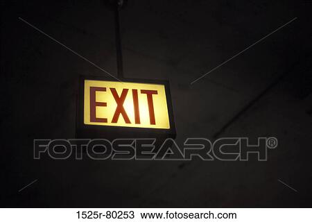 Low angle view of an exit sign View Large Photo Image Stock Image - Low angle view of an exit sign. Fotosearch