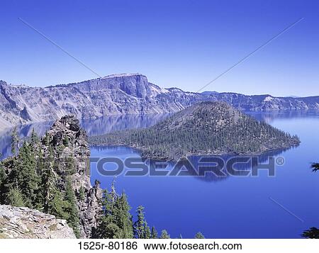 Panoramic view of a lake, Crater Lake National Park, Oregon, USA View Large Photo Image Stock Photograph - Panoramic view of a lake, Crater Lake National Park, Oregon, USA. Fotosearch