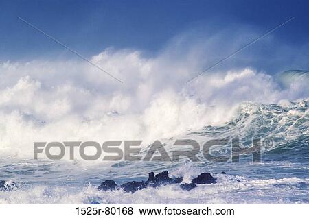 Waves breaking in the sea View Large Photo Image Stock Photo - Waves breaking in the sea. Fotosearch