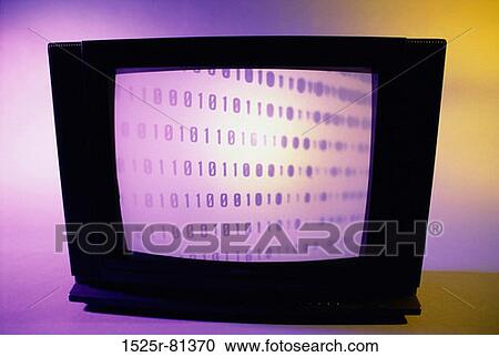 Binary code on a computer monitor View Large Photo Image Stock Image - Binary code on a computer monitor. Fotosearch