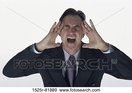Stock Photo - Businessman shouting. Fotosearch