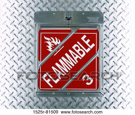 Close-up of a flammable sign View Large Photo Image Stock Photo - Close-up of a flammable sign. Fotosearch