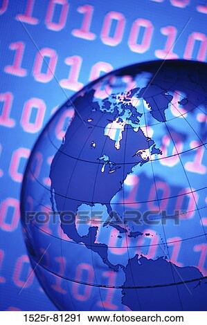 Close-up of a globe superimposed over binary code View Large Photo Image Stock Image - Close-up of a globe superimposed over binary code. Fotosearch