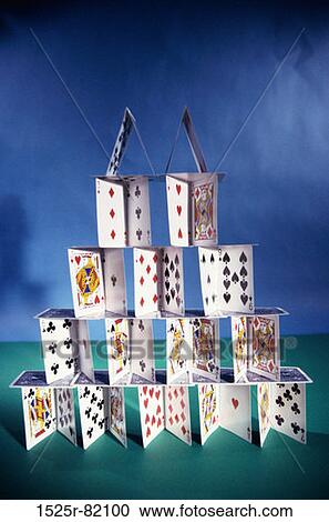 Close-up of a house of playing cards View Large Photo Image Stock Image - Close-up of a house of playing cards. Fotosearch