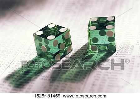 Close-up of a pair of dice on a financial report View Large Photo Image Stock Photo - Close-up of a pair of dice on a financial report. Fotosearch
