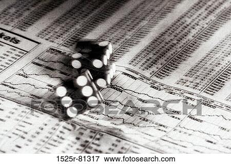 Close-up of a pair of dice on a stock market paper View Large Photo Image Stock Photo - Close-up of a pair of dice on a stock market paper. Fotosearch