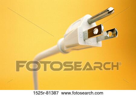 Close-up of a three pin electric plug View Large Photo Image Stock Photo - Close-up of a three pin electric plug. Fotosearch