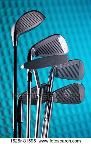 Stock Photography - Close-up of golf clubs. Fotosearch