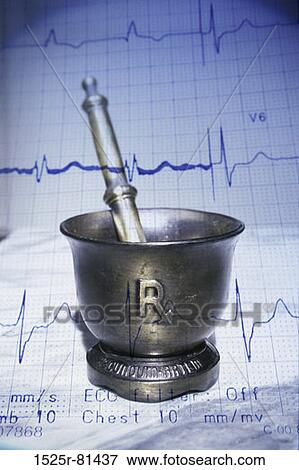 Close-up of mortar and pestle on an ECG View Large Photo Image Stock Photo - Close-up of mortar and pestle on an ECG. Fotosearch