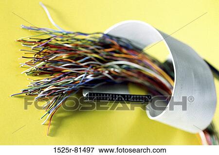Stock Photo - Close-up of the ends of wires and cables. Fotosearch