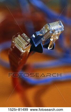 Close-up of two network connection plugs View Large Photo Image Stock Photo - Close-up of two network connection plugs. Fotosearch