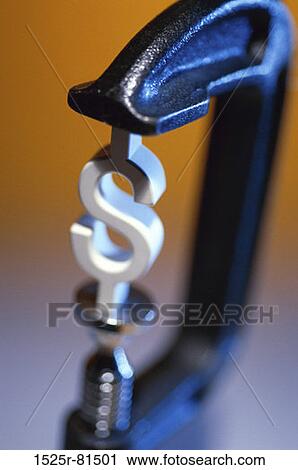 Dollar sign between the jaws of a clamp View Large Photo Image Stock Image - Dollar sign between the jaws of a clamp. Fotosearch