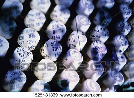 Financial figures superimposed over buttons View Large Photo Image Stock Photo - Financial figures superimposed over buttons. Fotosearch