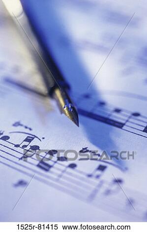Fountain pen on sheet music View Large Photo Image Stock Photography - Fountain pen on sheet music. Fotosearch