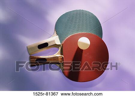 Stock Photo - Ping-Pong paddles and a ball. Fotosearch