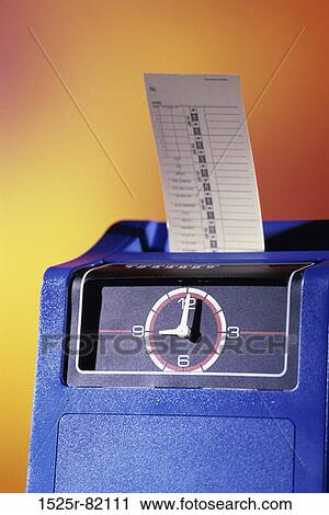 Time clock machine with a punch card View Large Photo Image Stock Image - Time clock machine with a punch card. Fotosearch