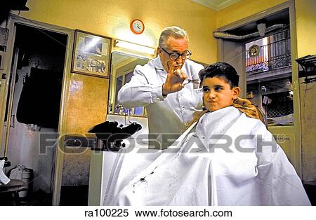 Barber with boy View Large Photo Image Stock Photography - Barber with boy. Fotosearch